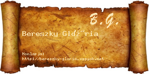 Bereszky Glória névjegykártya